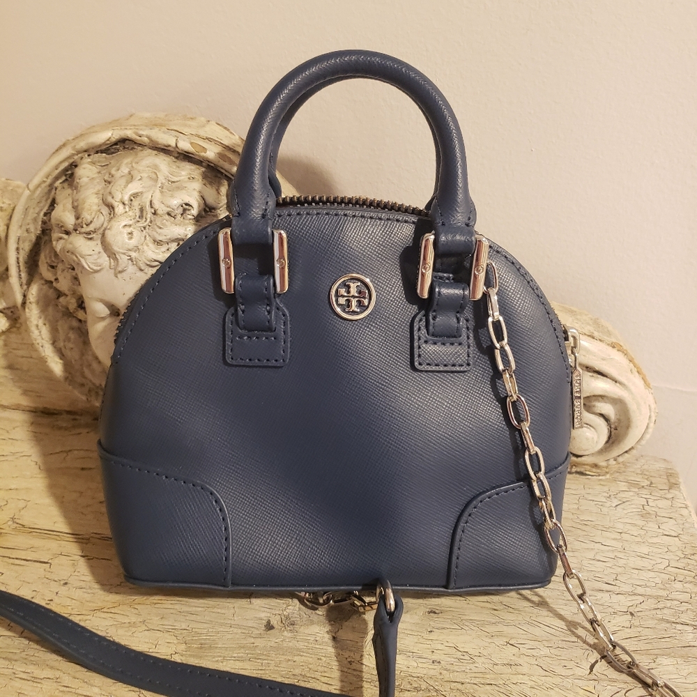Rare Tory Burch Navy Blue Mini Satchel